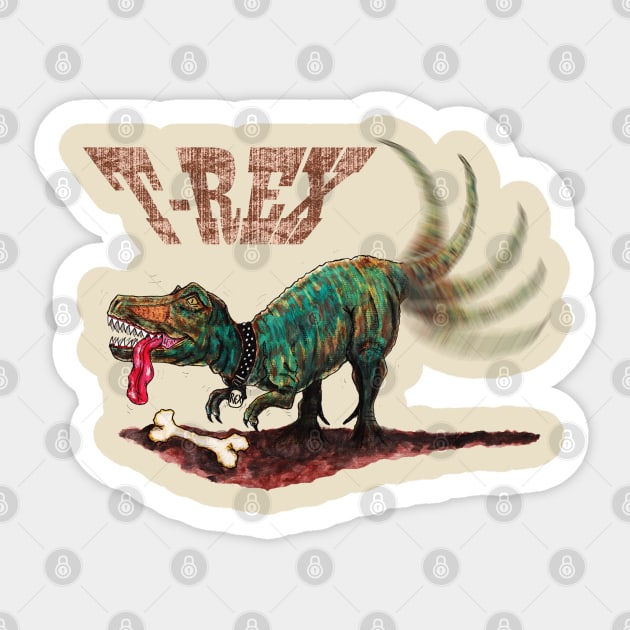 T-REX dog Sticker by ZoNe71